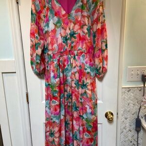 Soft Surroundings Floral Long Sleeve Maxi Dress
